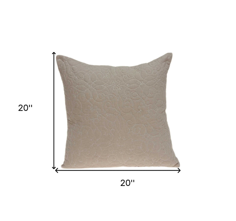 20" Tan Swirl Cotton Throw Pillow - Home Decor
