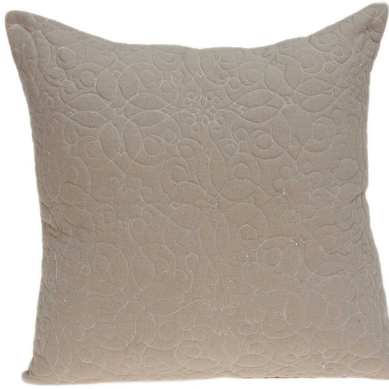 20" Tan Swirl Cotton Throw Pillow - Home Decor