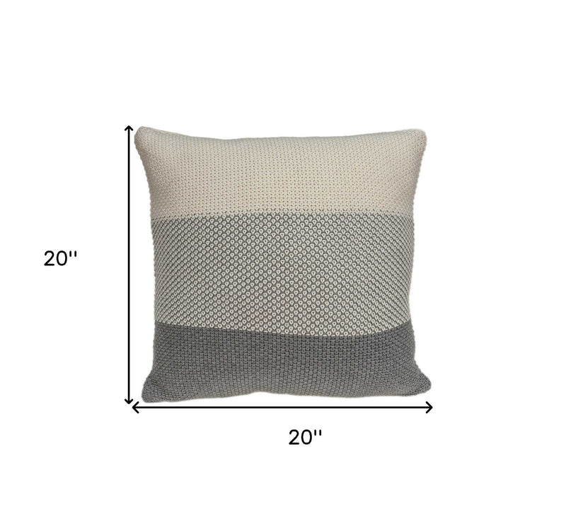 20" X 7" X 20" Transitional Tan Cotton Pillow Cover With Poly Insert - Home Decor