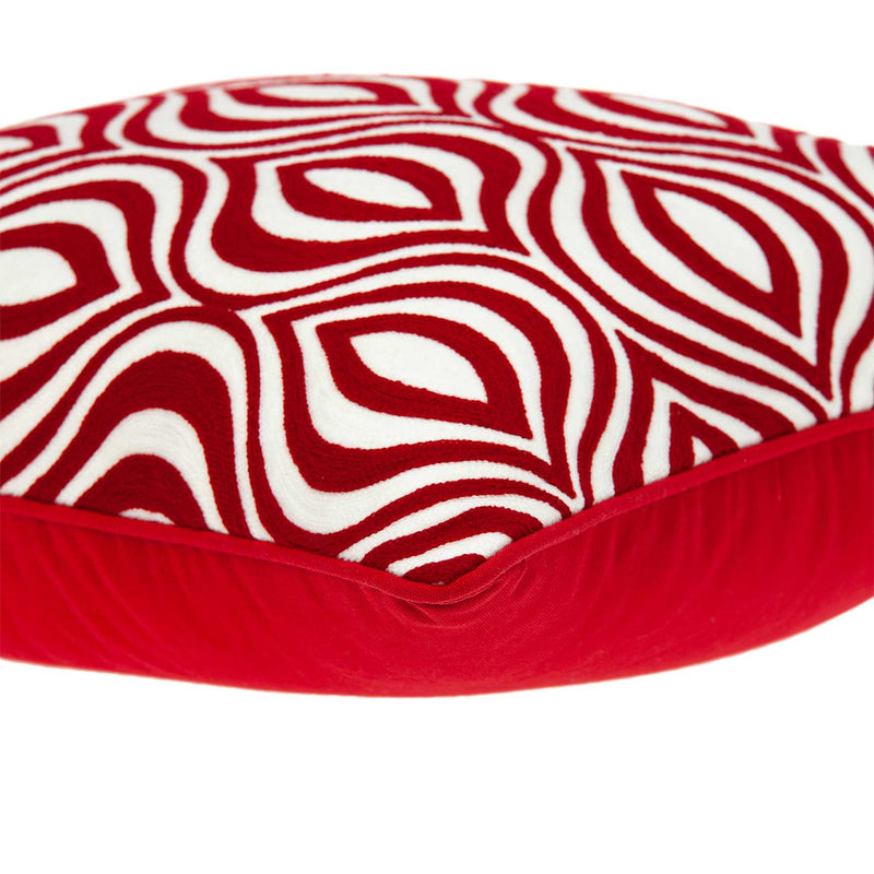 20" X 7" X 20" Transitional Red And White Pillow Cover With Poly Insert - Home Decor