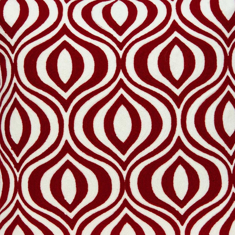 20" X 7" X 20" Transitional Red And White Pillow Cover With Poly Insert - Home Decor
