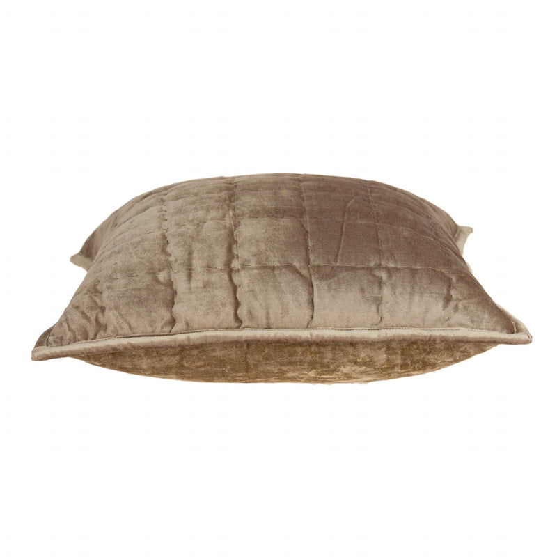 20" X 7" X 20" Transitional Taupe Solid Quilted Pillow Cover With Poly Insert - Home Decor