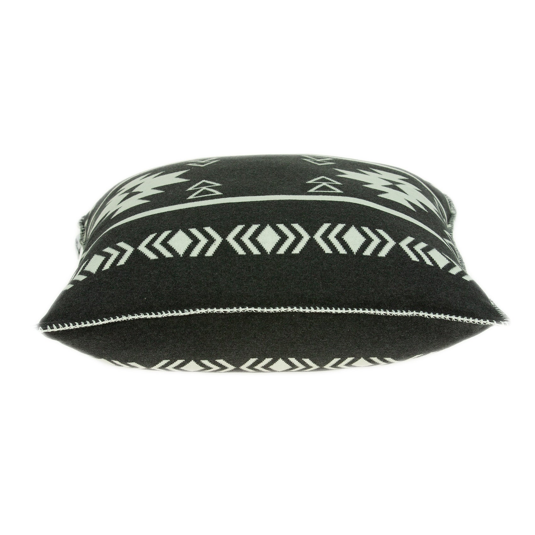 20" X 7" X 20" Southwest Black Cotton Pillow Cover With Poly Insert - Home & Garden