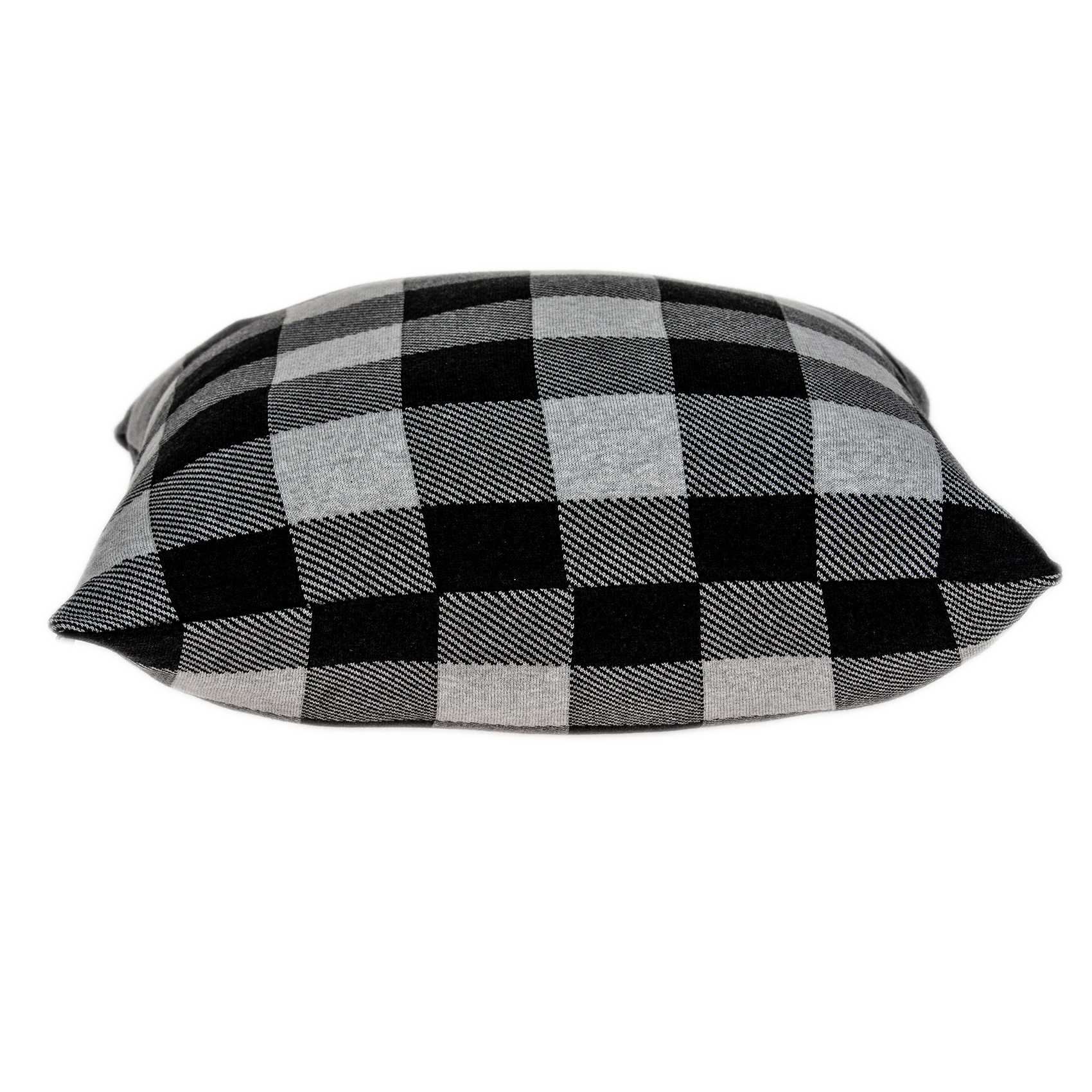 20" Gray Plaid Cotton Throw Pillow - Home & Garden