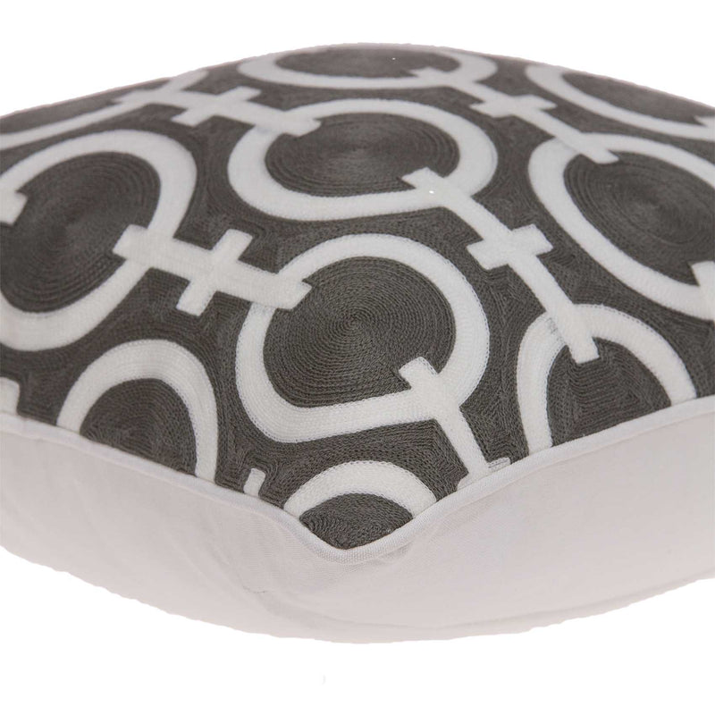 20" X 7" X 20" Transitional Gray And White Accent Pillow Cover With Poly Insert - Home Decor