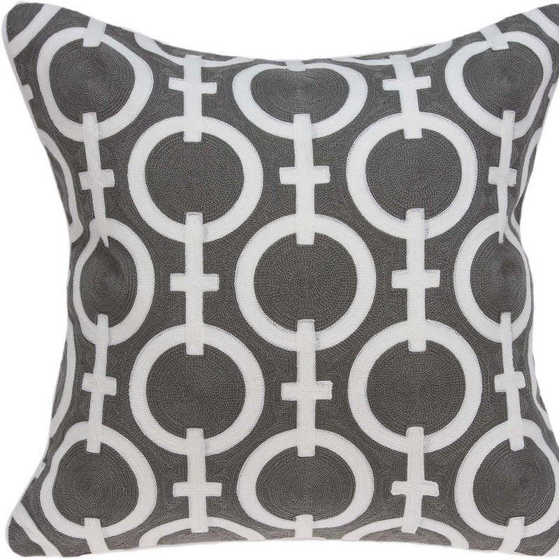 20" X 7" X 20" Transitional Gray And White Accent Pillow Cover With Poly Insert - Home Decor