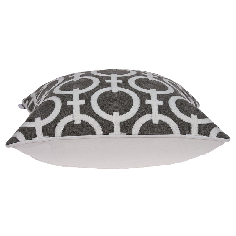 20" X 7" X 20" Transitional Gray And White Accent Pillow Cover With Poly Insert - Home Decor