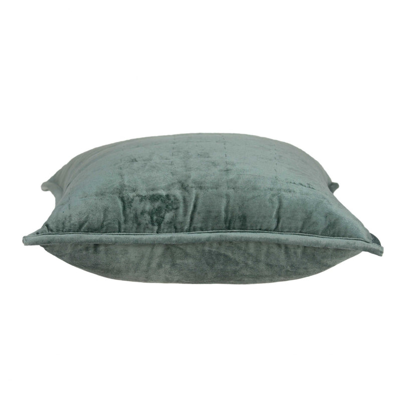 20" X 7" X 20" Transitional Sea Foam Solid Quilted Pillow Cover With Poly Insert - Home Decor