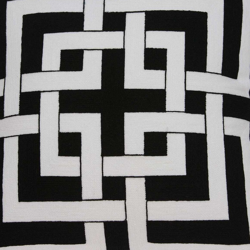 20" X 7" X 20" Transitional Black And White Pillow Cover With Poly Insert - Home Decor