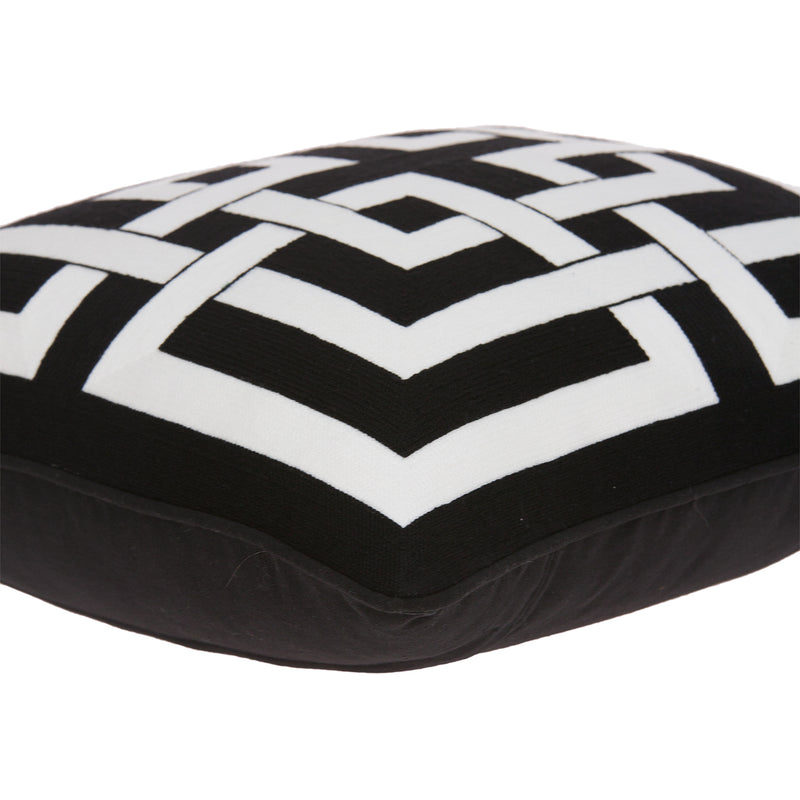 20" X 7" X 20" Transitional Black And White Pillow Cover With Poly Insert - Home Decor
