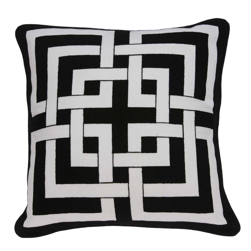 20" X 7" X 20" Transitional Black And White Pillow Cover With Poly Insert - Home Decor