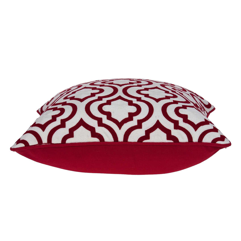 20" X 7" X 20" Transitional Red And White Accent Pillow Cover With Poly Insert - Home Decor