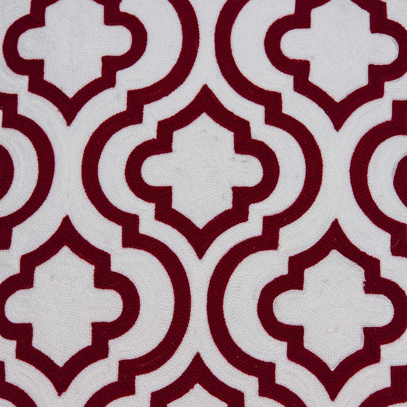 20" X 7" X 20" Transitional Red And White Accent Pillow Cover With Poly Insert - Home Decor