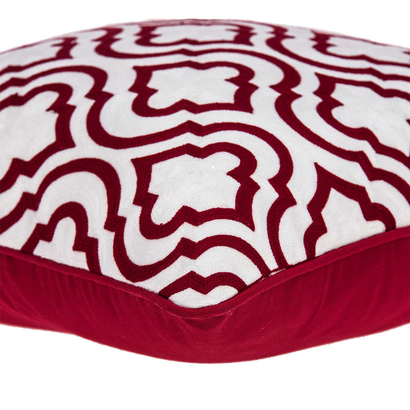 20" X 7" X 20" Transitional Red And White Accent Pillow Cover With Poly Insert - Home Decor