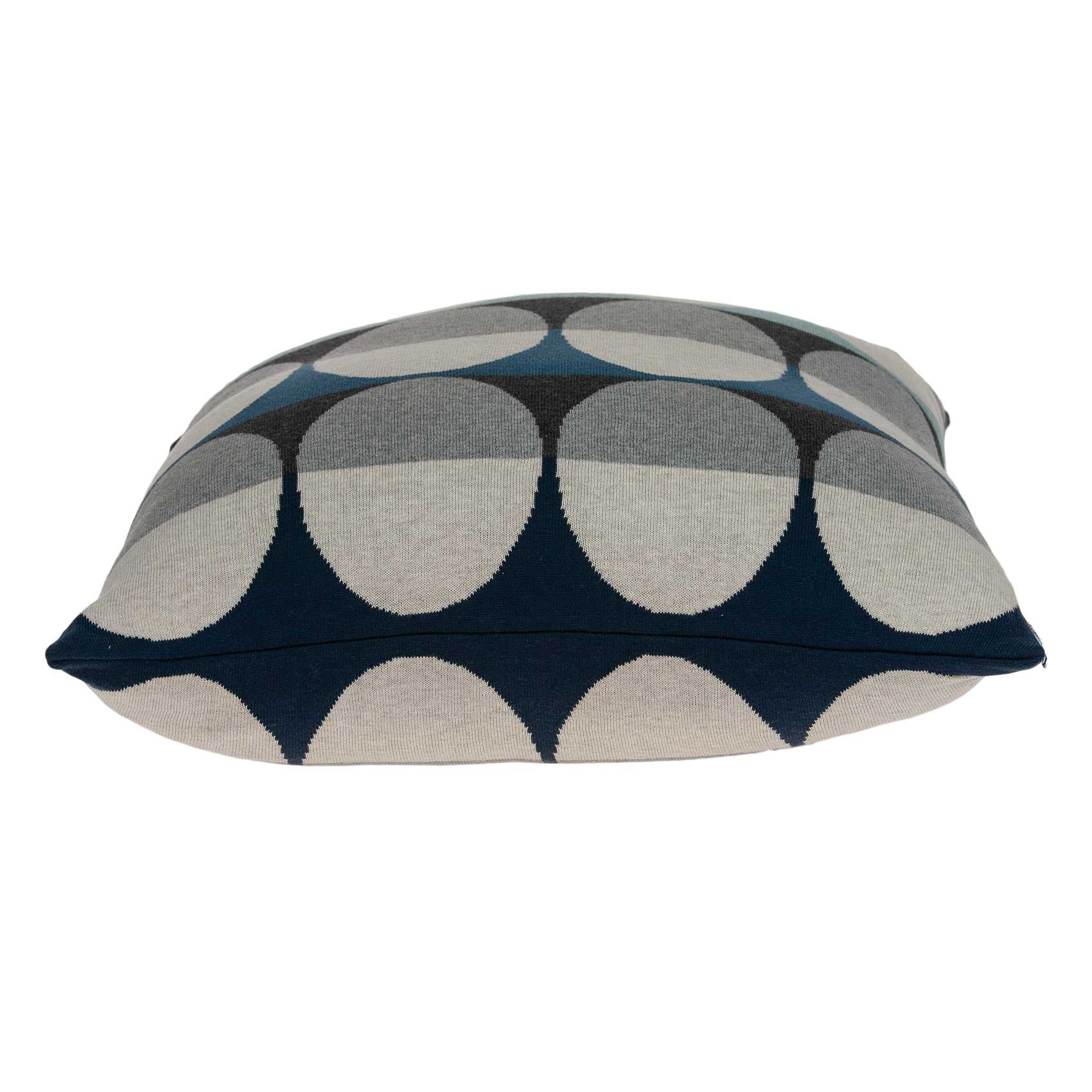 20" Blue Gray And Ivory Geometric Cotton Throw Pillow - Home & Garden