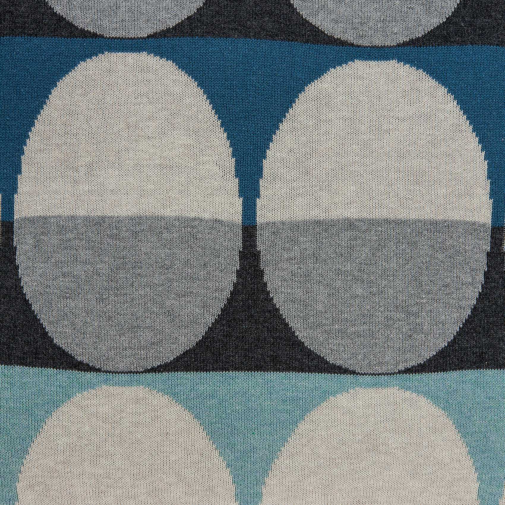 20" Blue Gray And Ivory Geometric Cotton Throw Pillow - Home & Garden