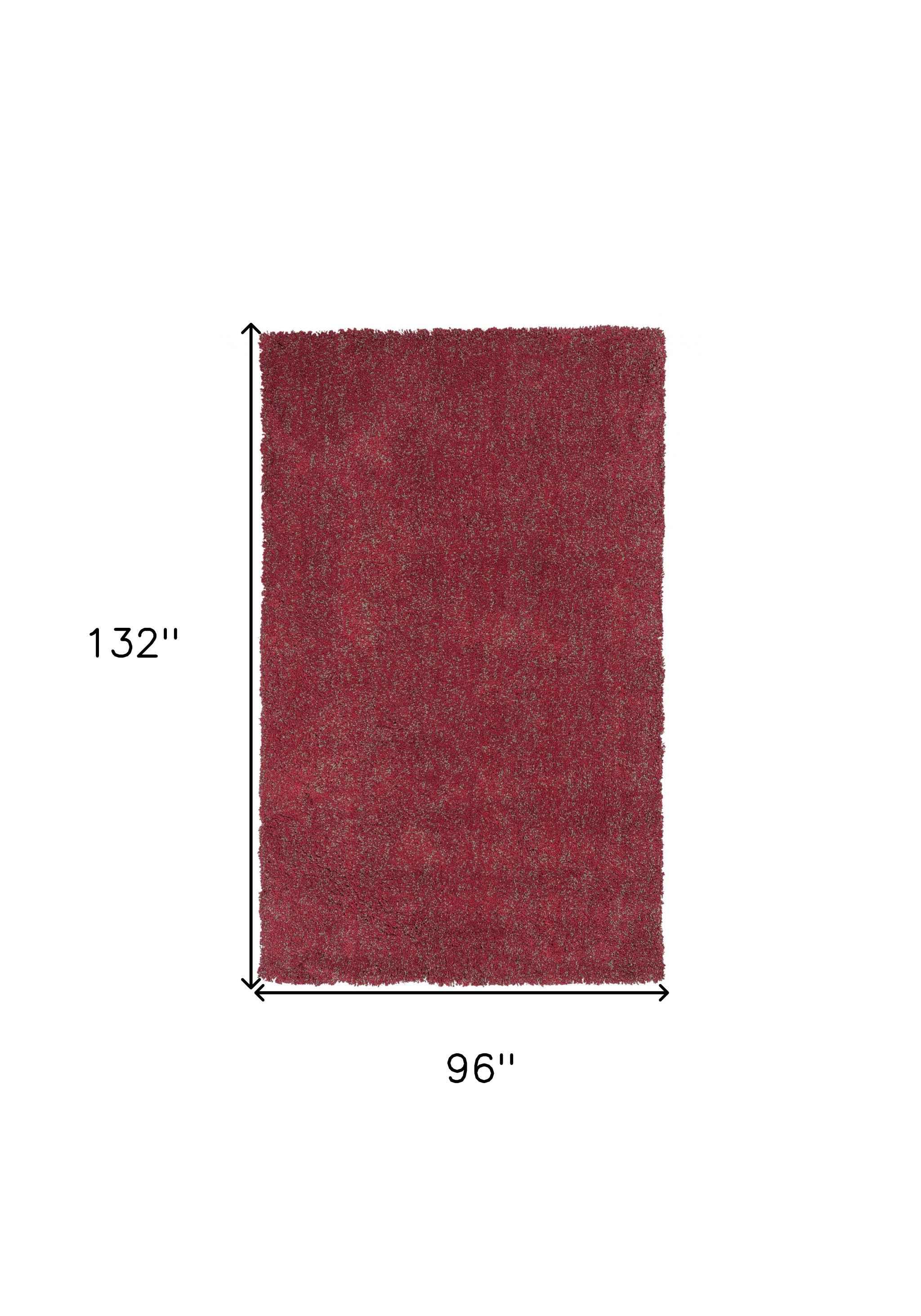 8'X11' Red Heather Indoor Shag Rug
