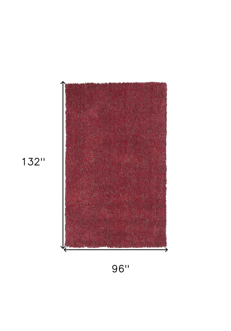 8'X11' Red Heather Indoor Shag Rug