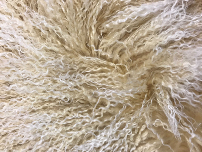 20" Gold Genuine Tibetan Lamb Fur Pillow With Microsuede Backing - Home Decor