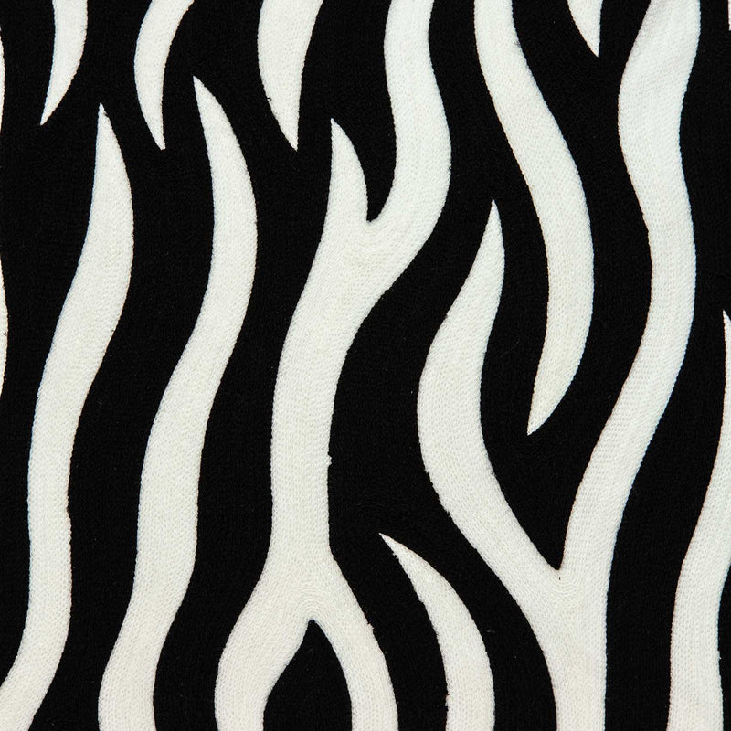 20" X 7" X 20" Transitional Black And White Zebra Pillow Cover With Poly Insert - Home Decor