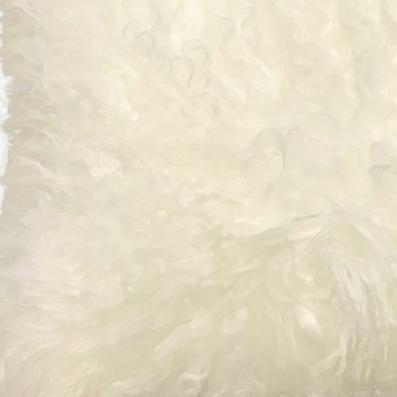 20" Creamy Genuine Tibetan Lamb Fur Pillow With Microsuede Backing - Home Decor