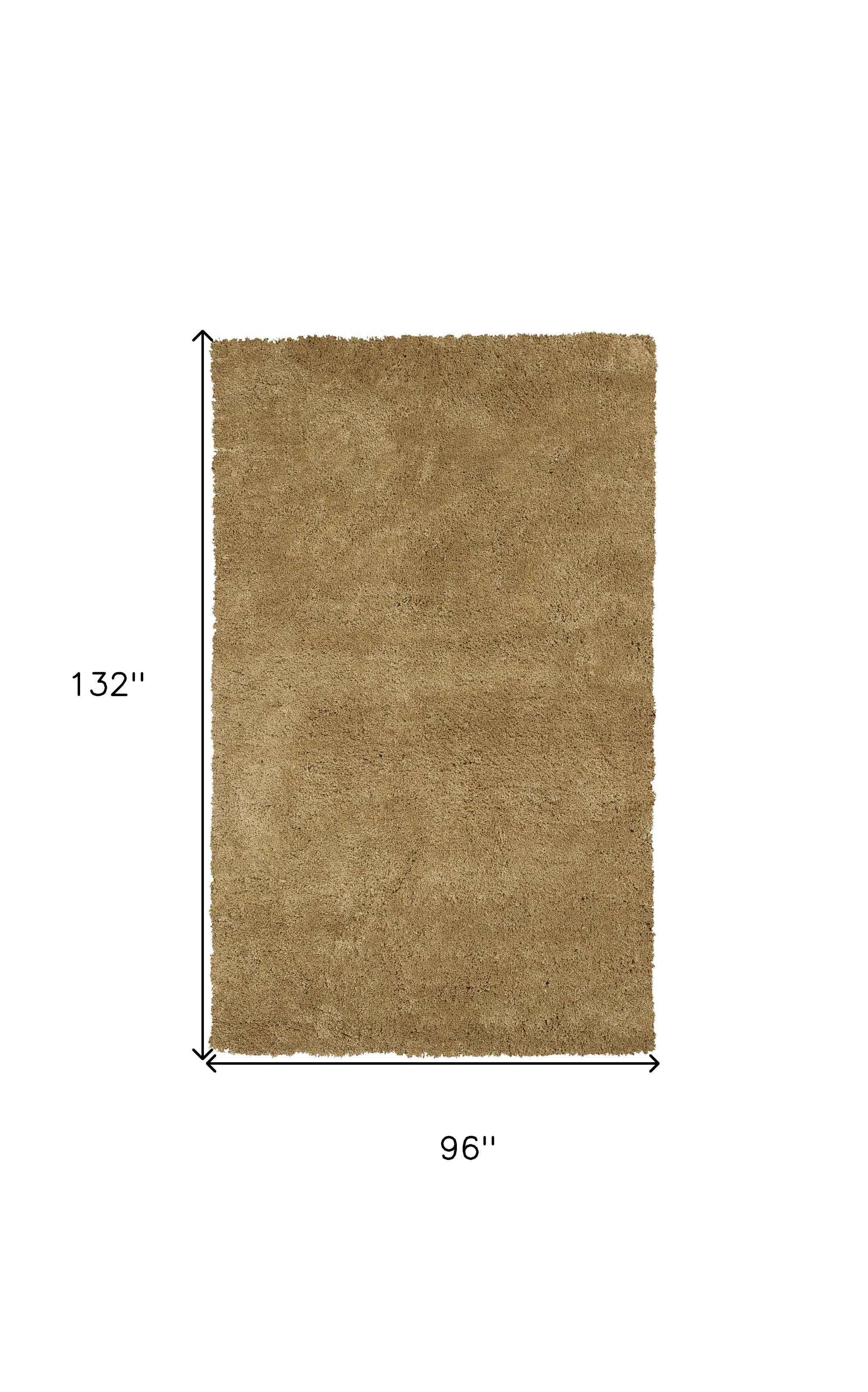 8'X11' Gold Indoor Shag Rug