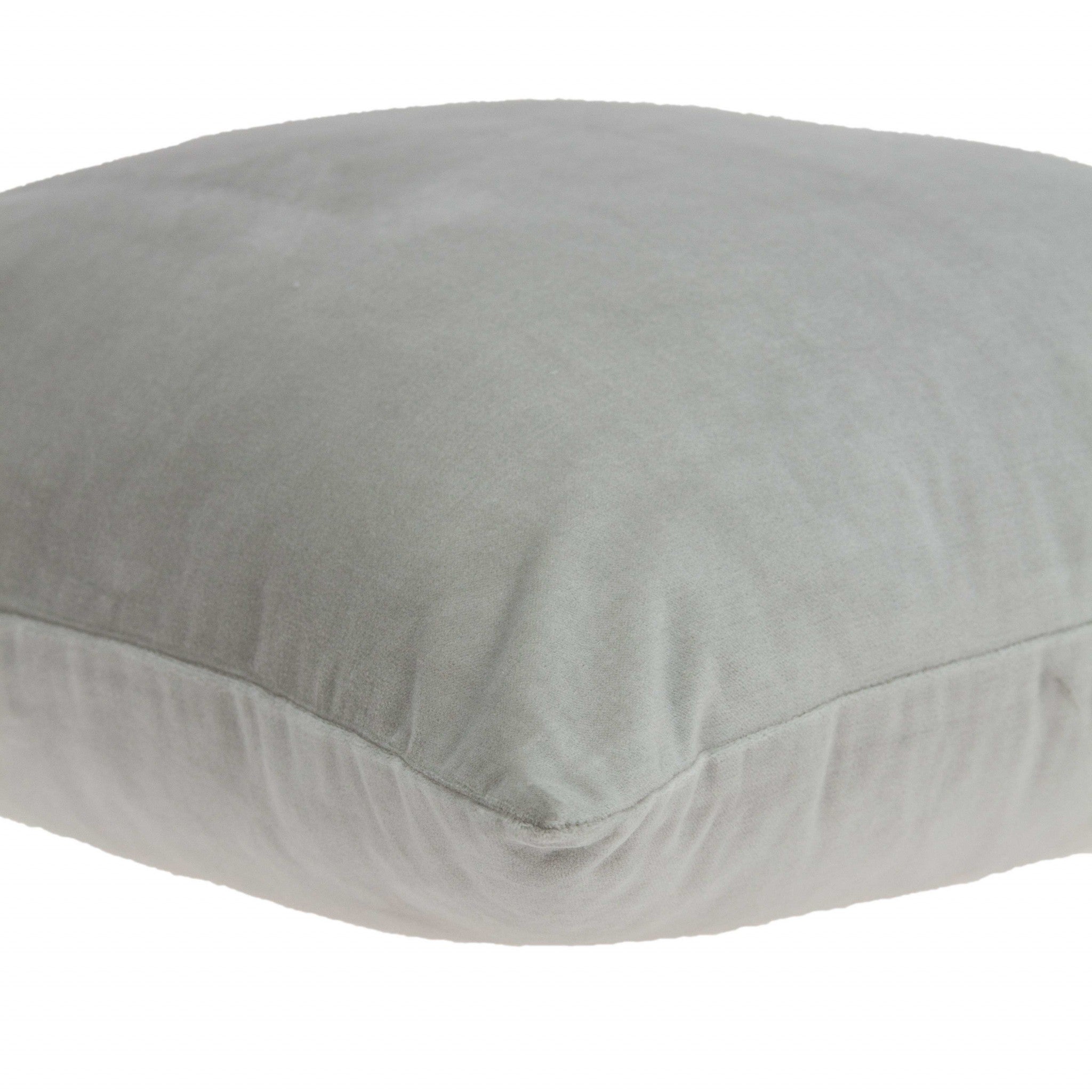 20" X 7" X 20" Transitional Gray Solid Pillow Cover With Poly Insert - Home & Garden