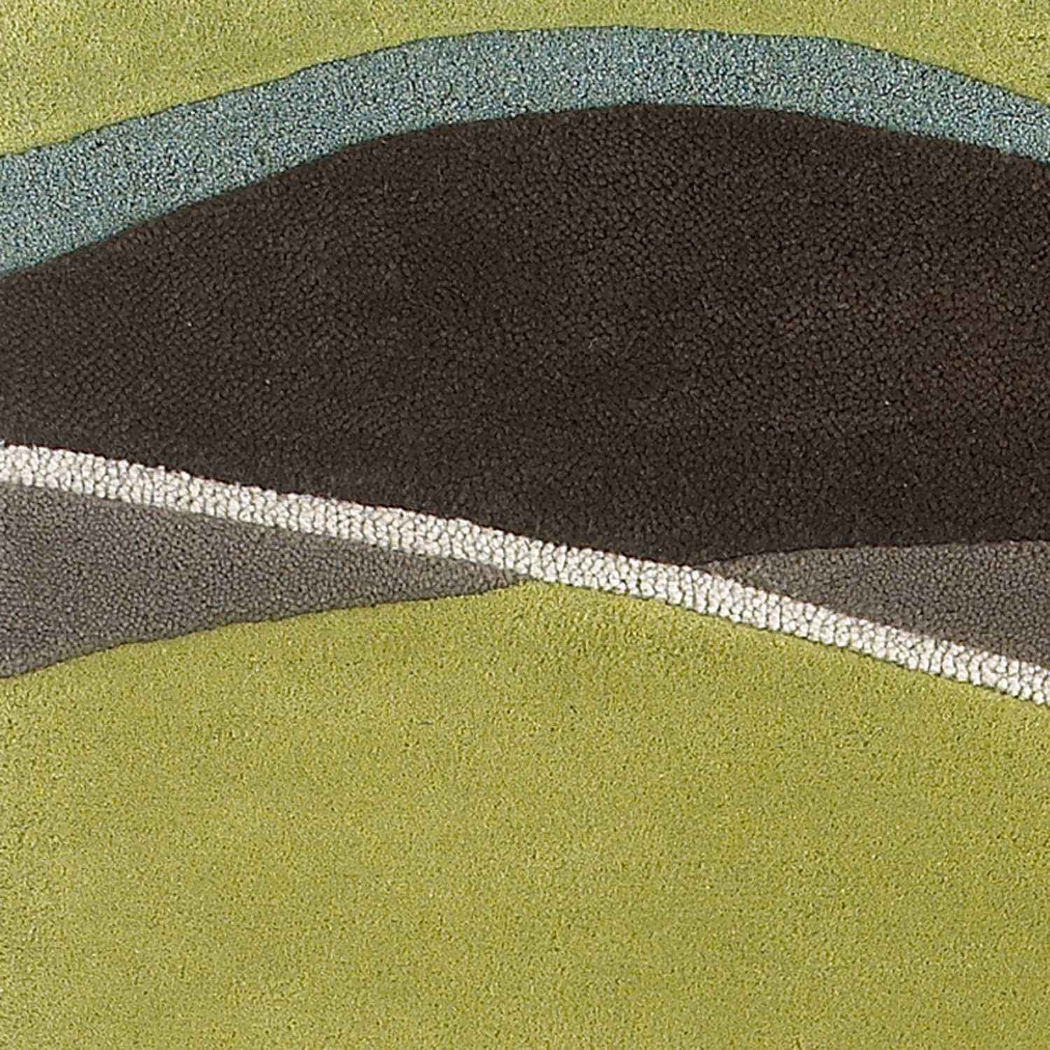 8'X11' Lime Mocha Hand Tufted Abstract Waves Indoor Area Rug