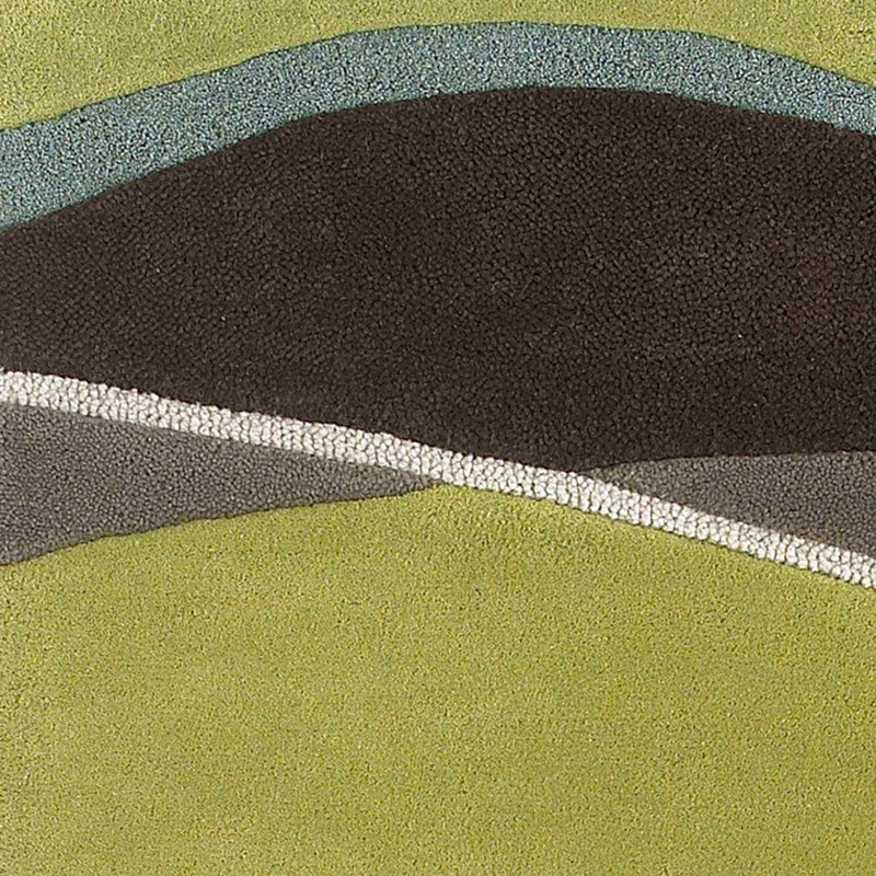 8'X11' Lime Mocha Hand Tufted Abstract Waves Indoor Area Rug