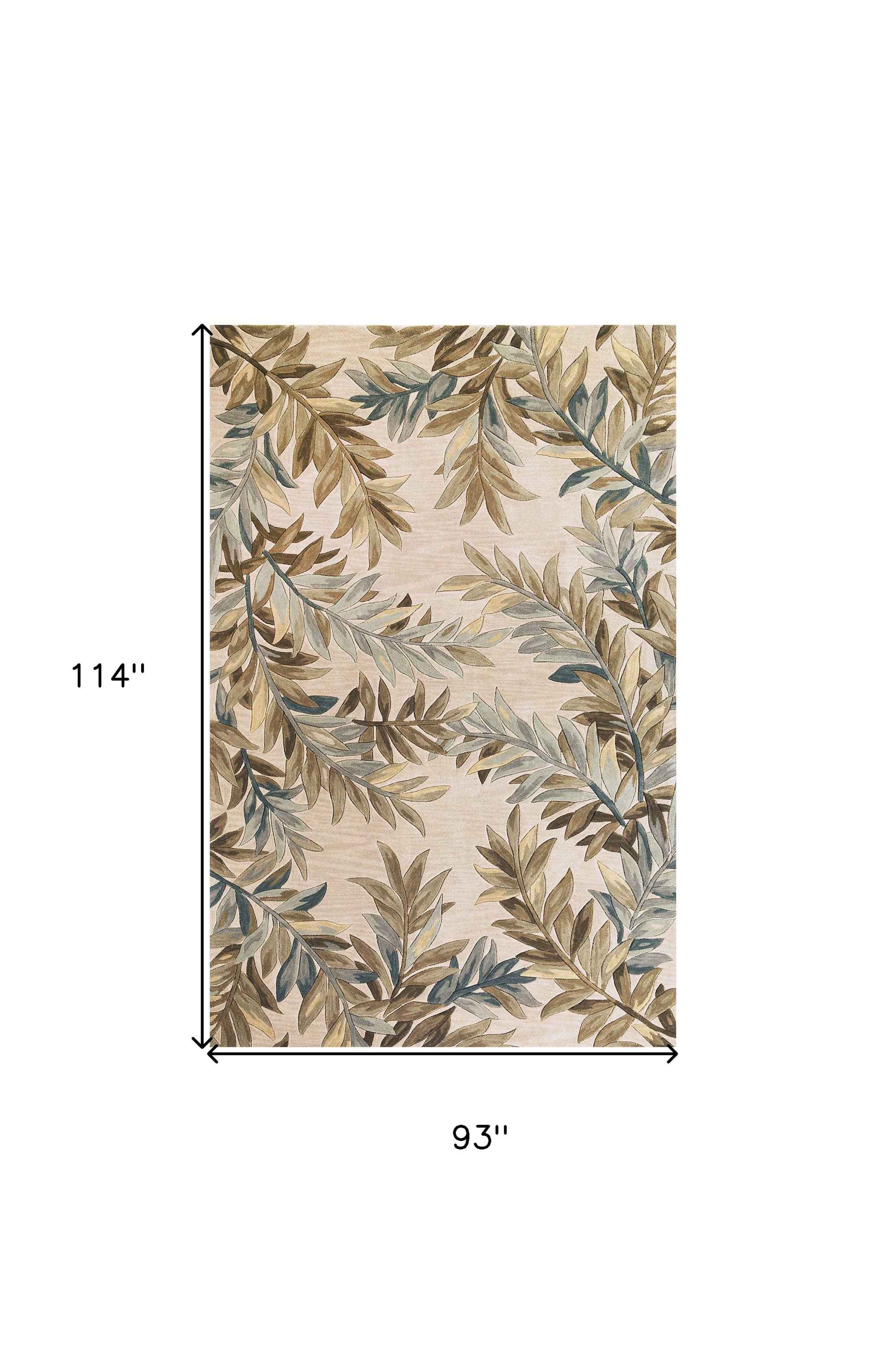7' X 9'  Wool Ivory  Area Rug