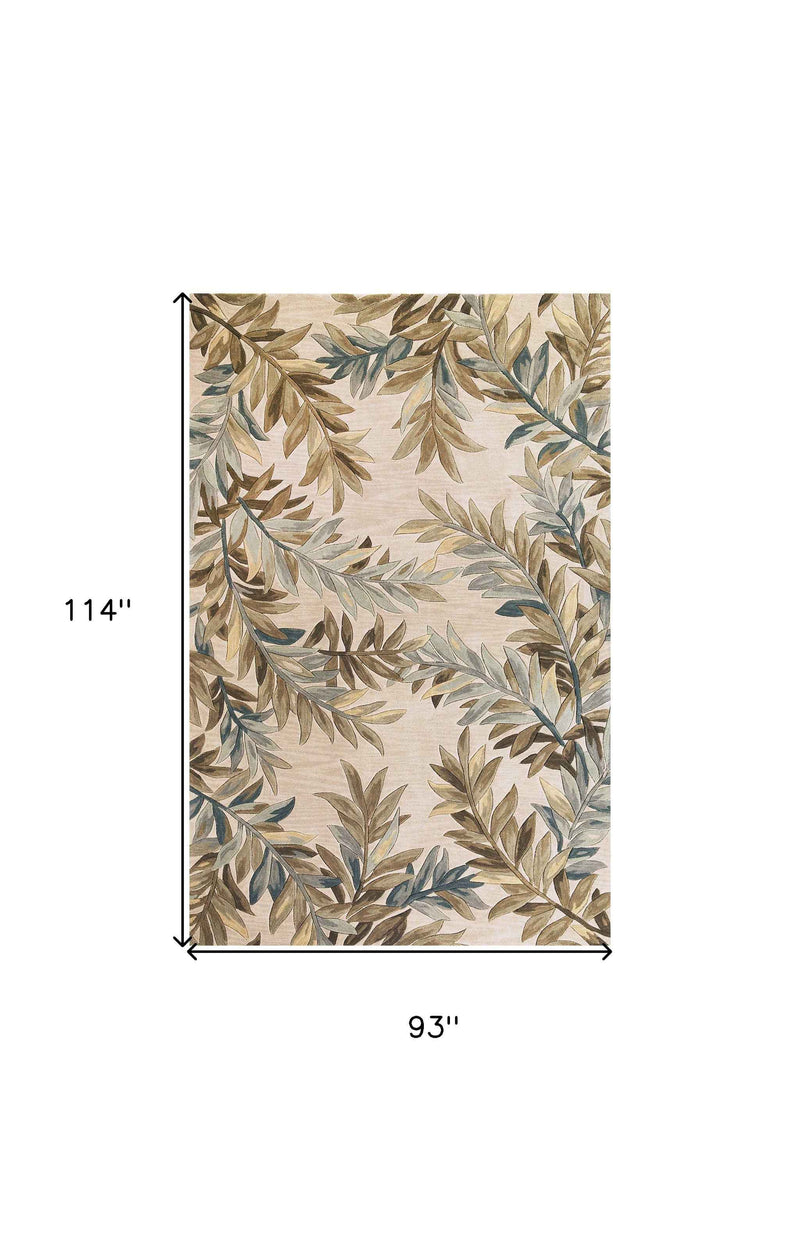 7' X 9'  Wool Ivory  Area Rug