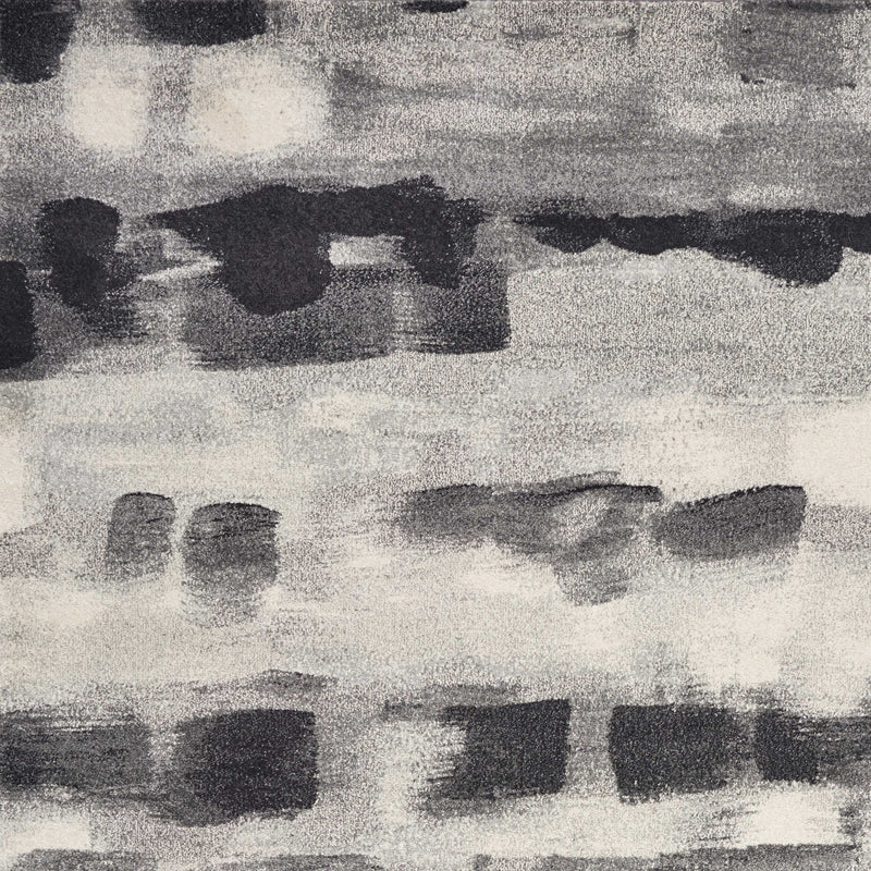 5' X 8' Gray Black And Ivory Abstract Area Rug - Home Decor