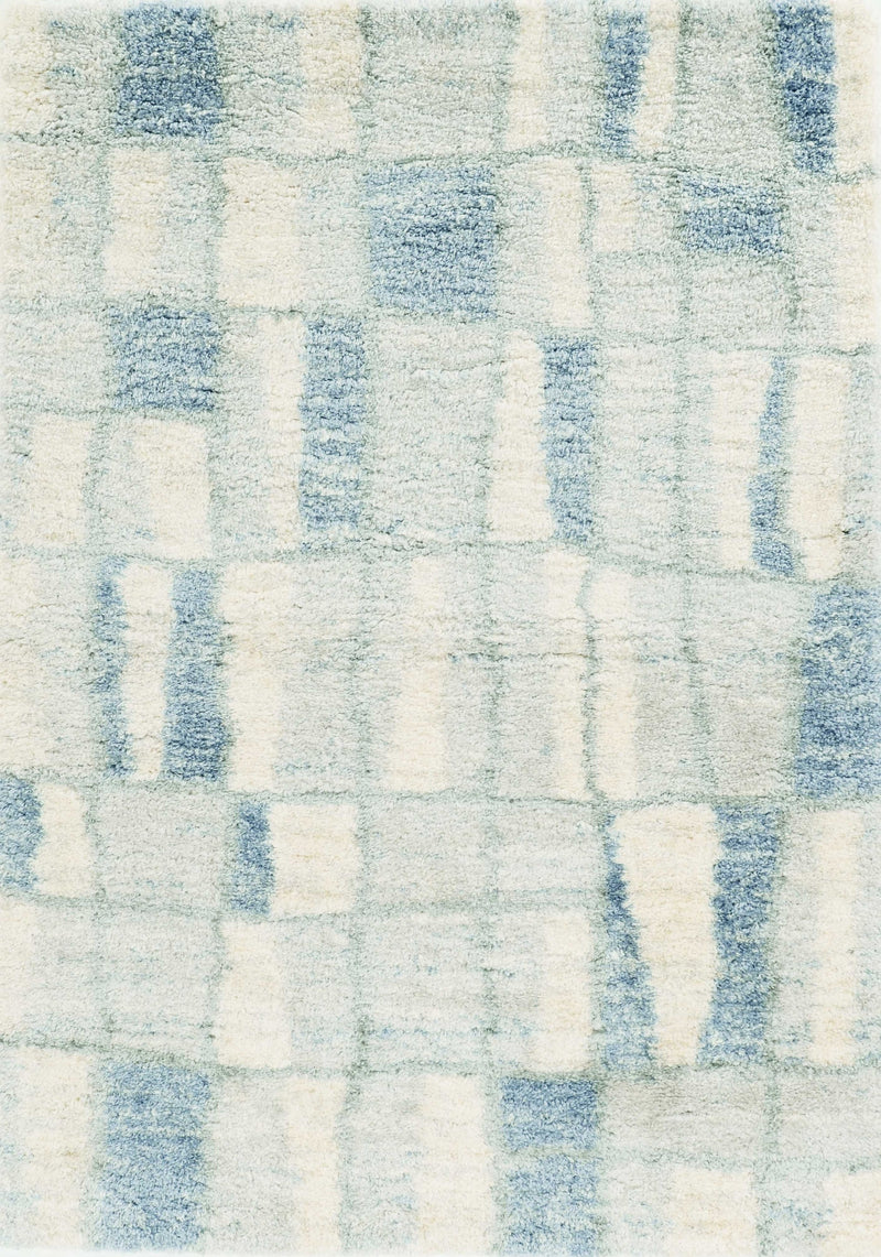 5' X 8' Ivory And Blue Abstract Area Rug - Home Decor