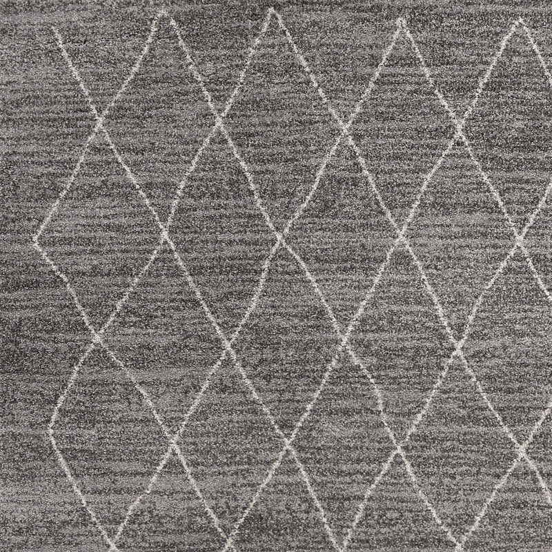 5' X 8' Gray And Ivory Geometric Area Rug - Home Decor