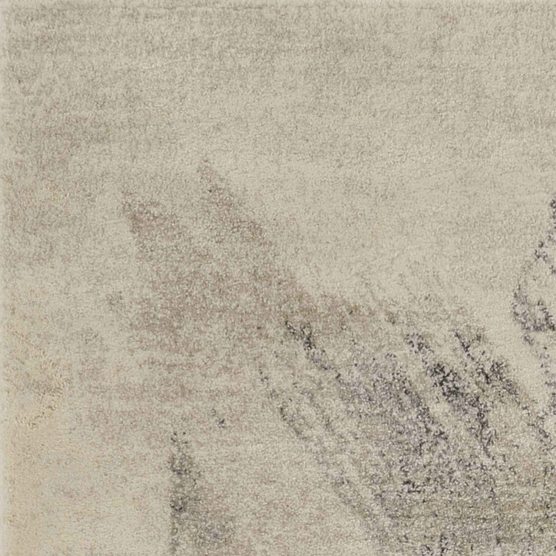 9'X13' Ivory Grey Machine Woven Abstract Brushstroke Indoor Area Rug