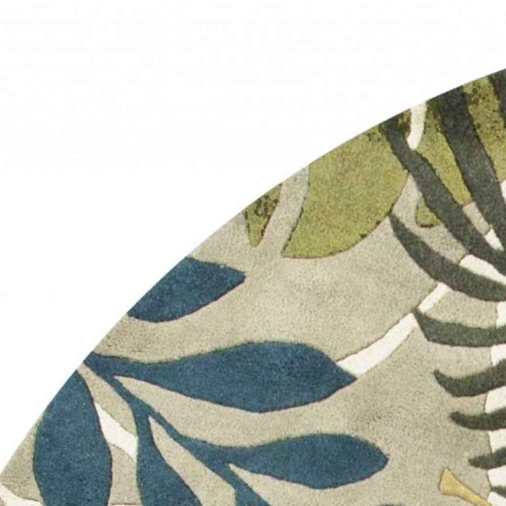 7' Round Wool Ivory  Area Rug