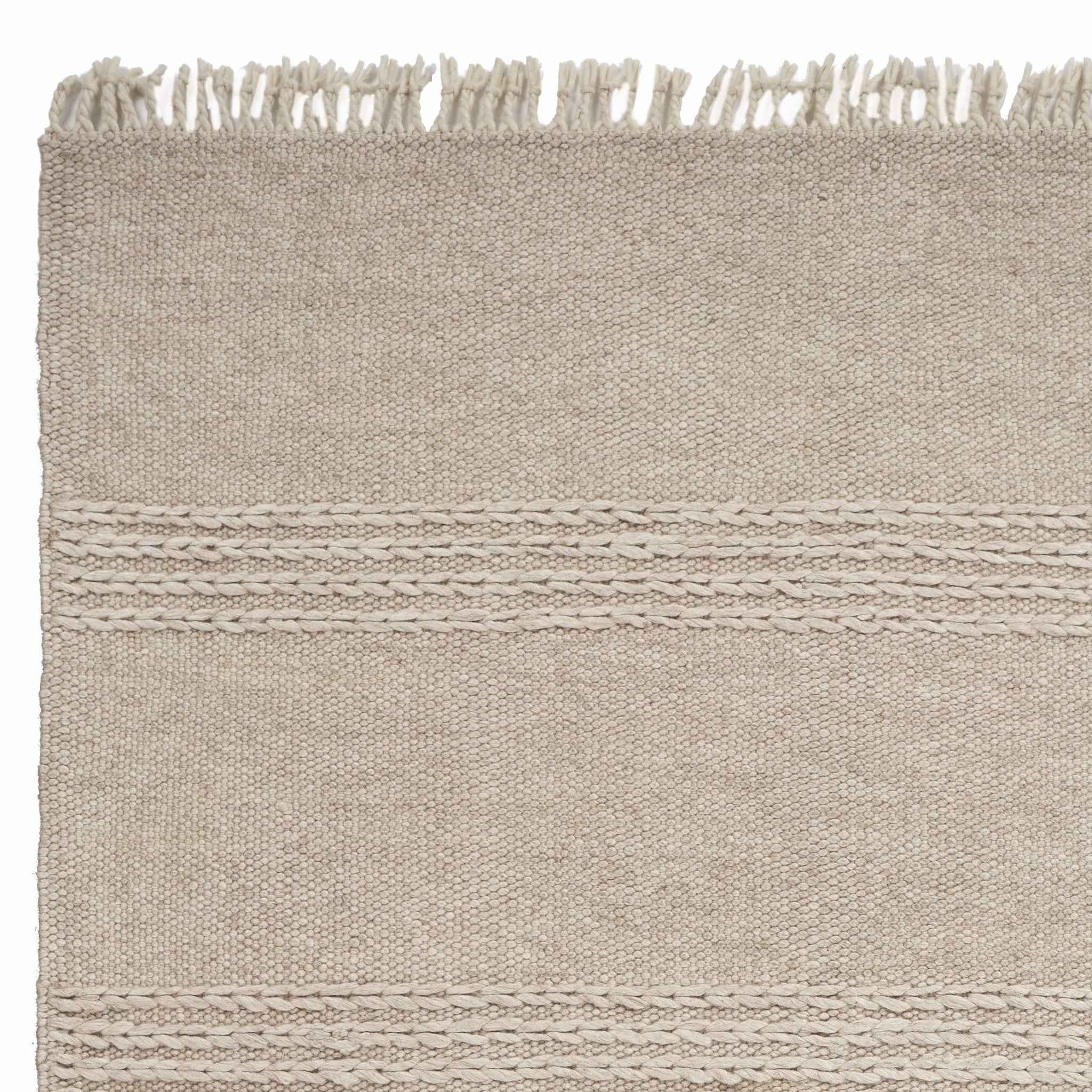 7' X 9'  Wool Natural Area Rug