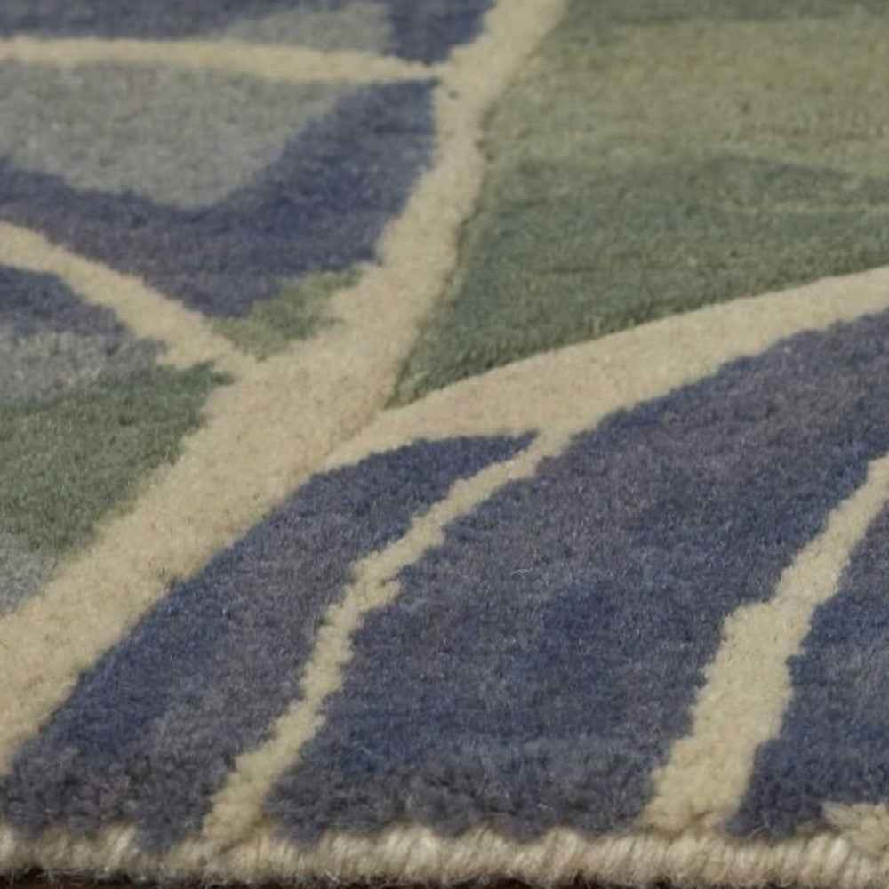 7' X 9'  Wool Blue Or  Green Area Rug