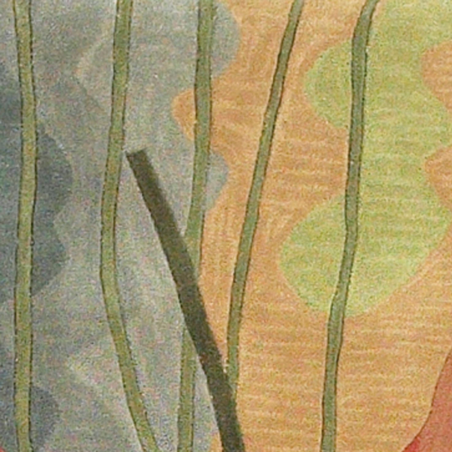 9' X 12' Blue Wool Tropical Botanical Hand Tufted Area Rug