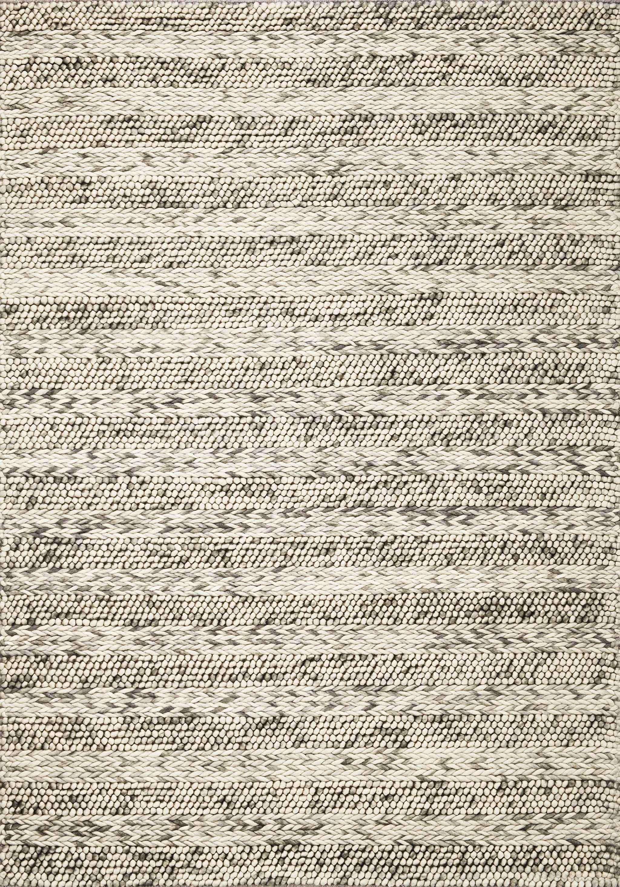 7' X 9'  Wool Grey Area Rug