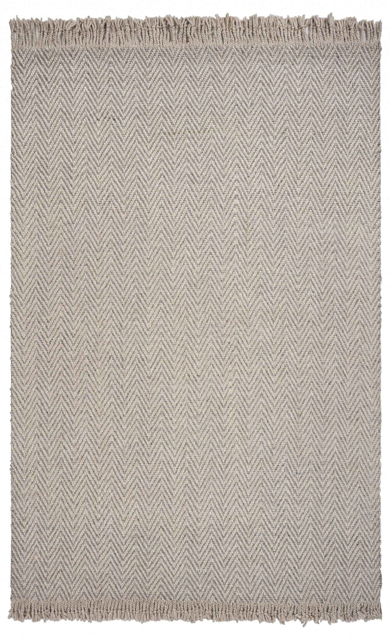 8'X10' Oatmeal Beige Hand Woven Herringbone Indoor Area Rug