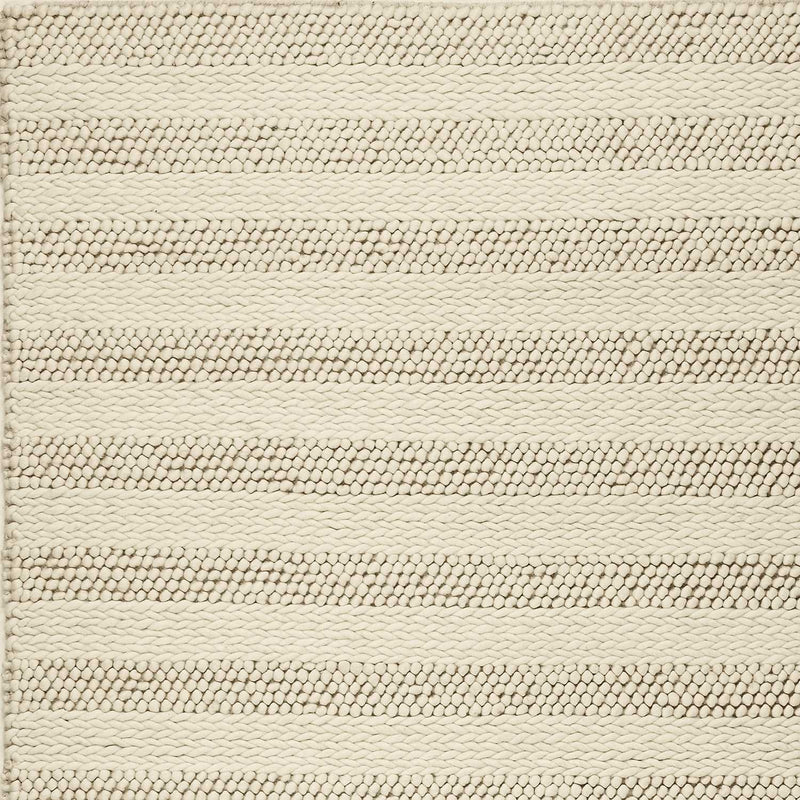 9' X 13' Wool White Area Rug
