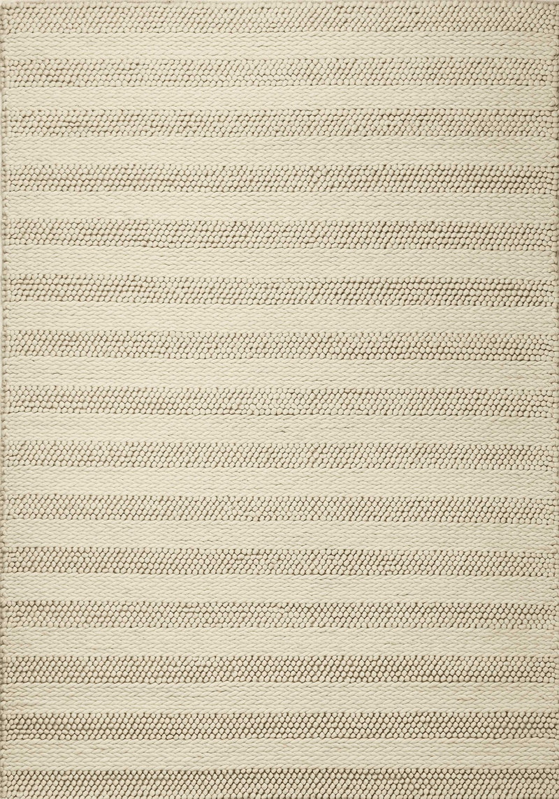 9' X 13' Wool White Area Rug