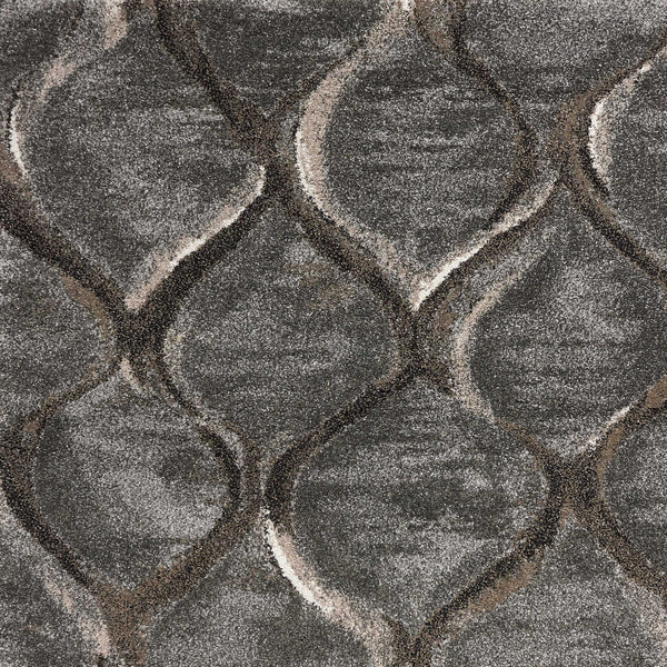 5' X 8' Charcoal And Light Gray Ogee Area Rug - Home Decor