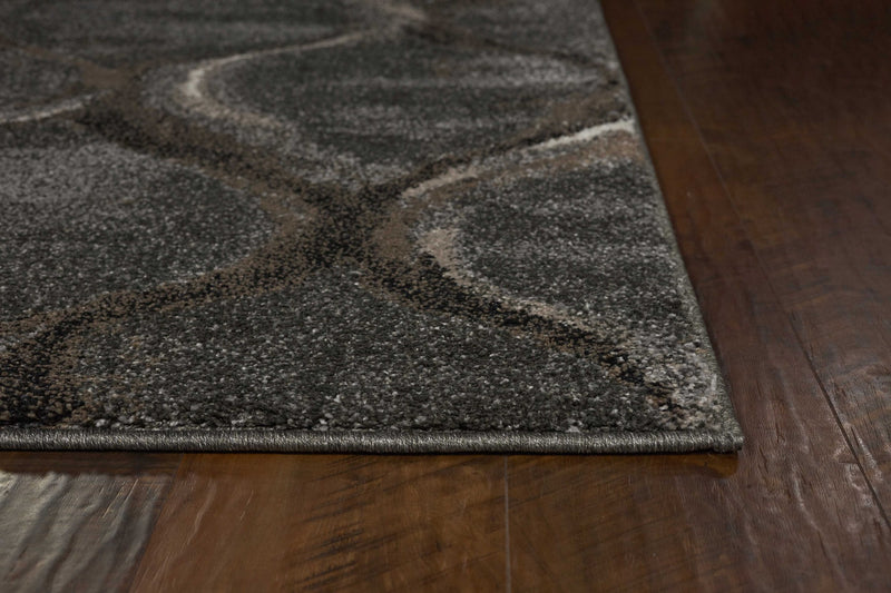 5' X 8' Charcoal And Light Gray Ogee Area Rug - Home Decor
