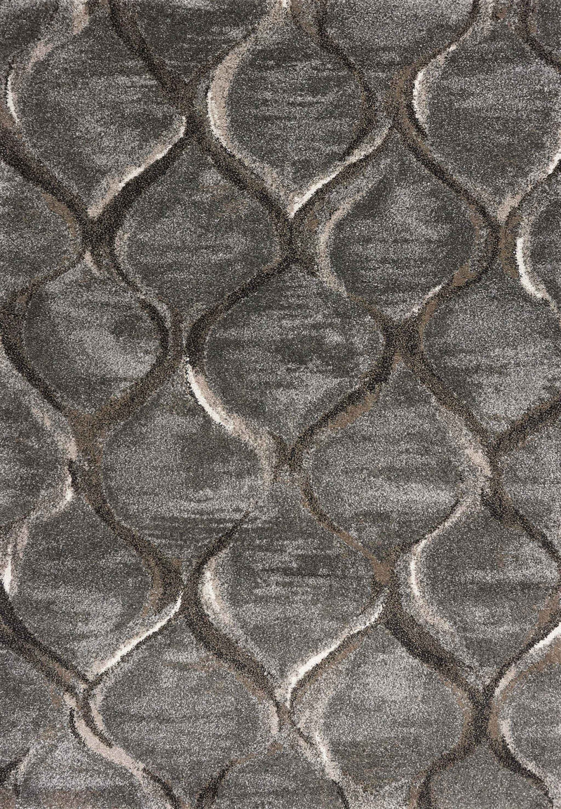 5' X 8' Charcoal And Light Gray Ogee Area Rug - Home Decor