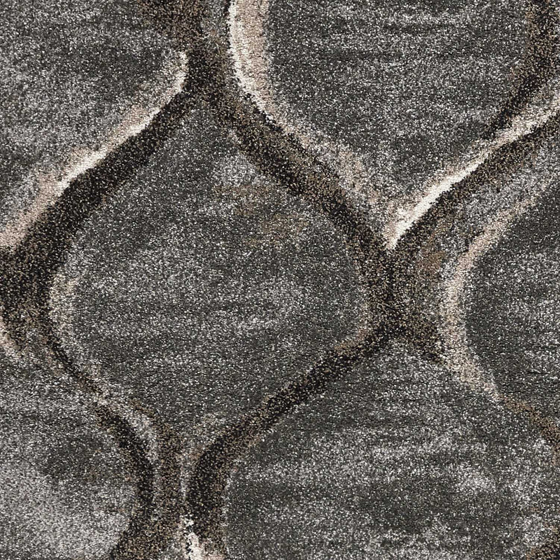 5' X 8' Charcoal And Light Gray Ogee Area Rug - Home Decor