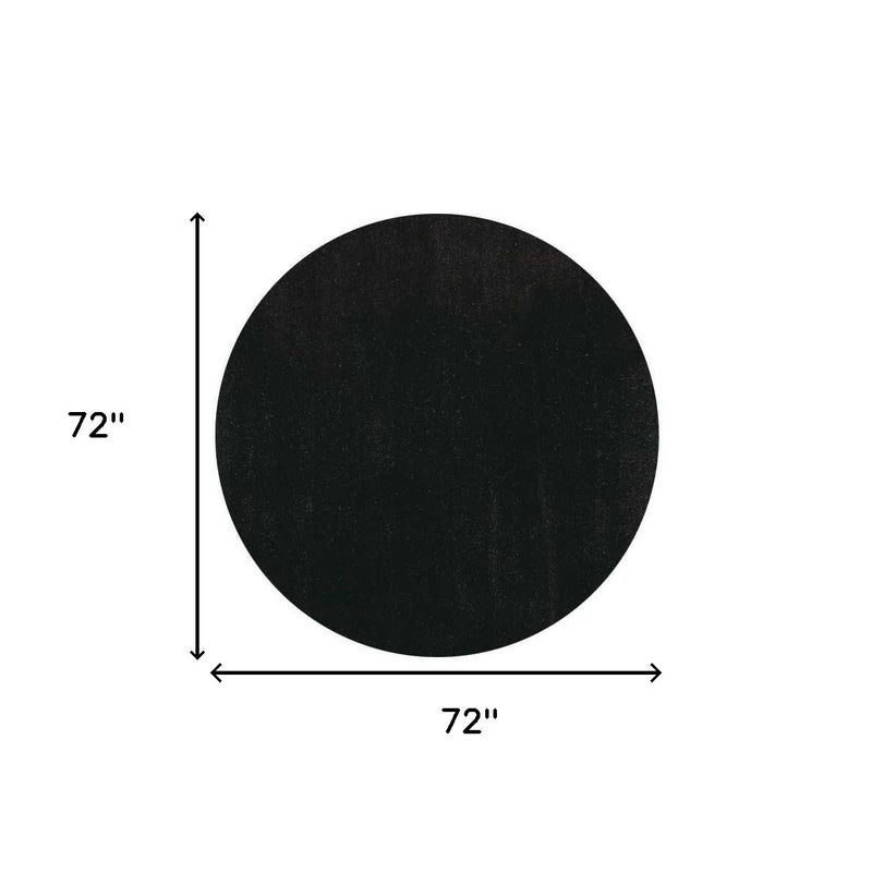 6' Espresso Shag Hand Woven Round Rug - Home Decor