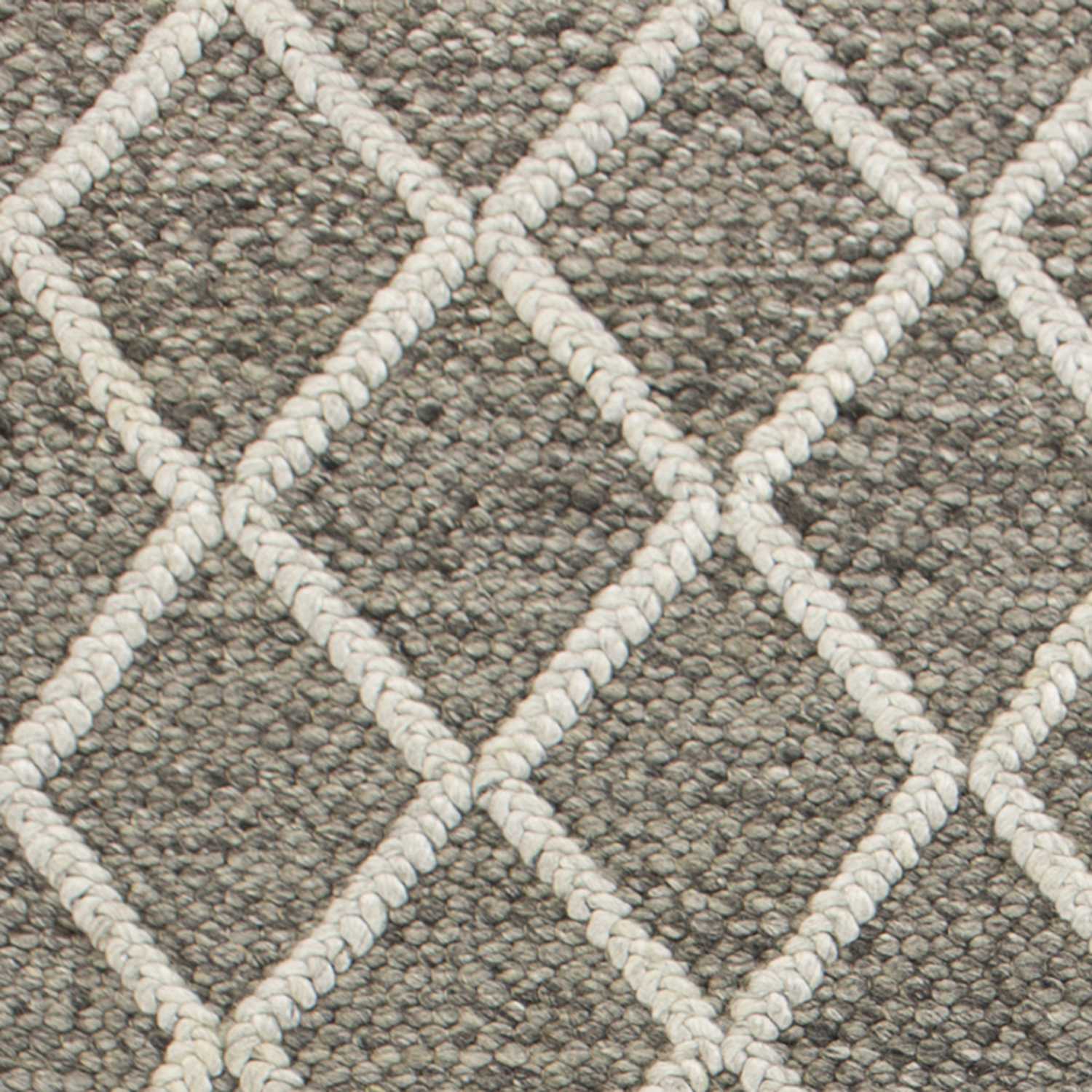3'X5' Dark Grey Hand Woven Diamond Pattern Indoor Area Rug Default Title