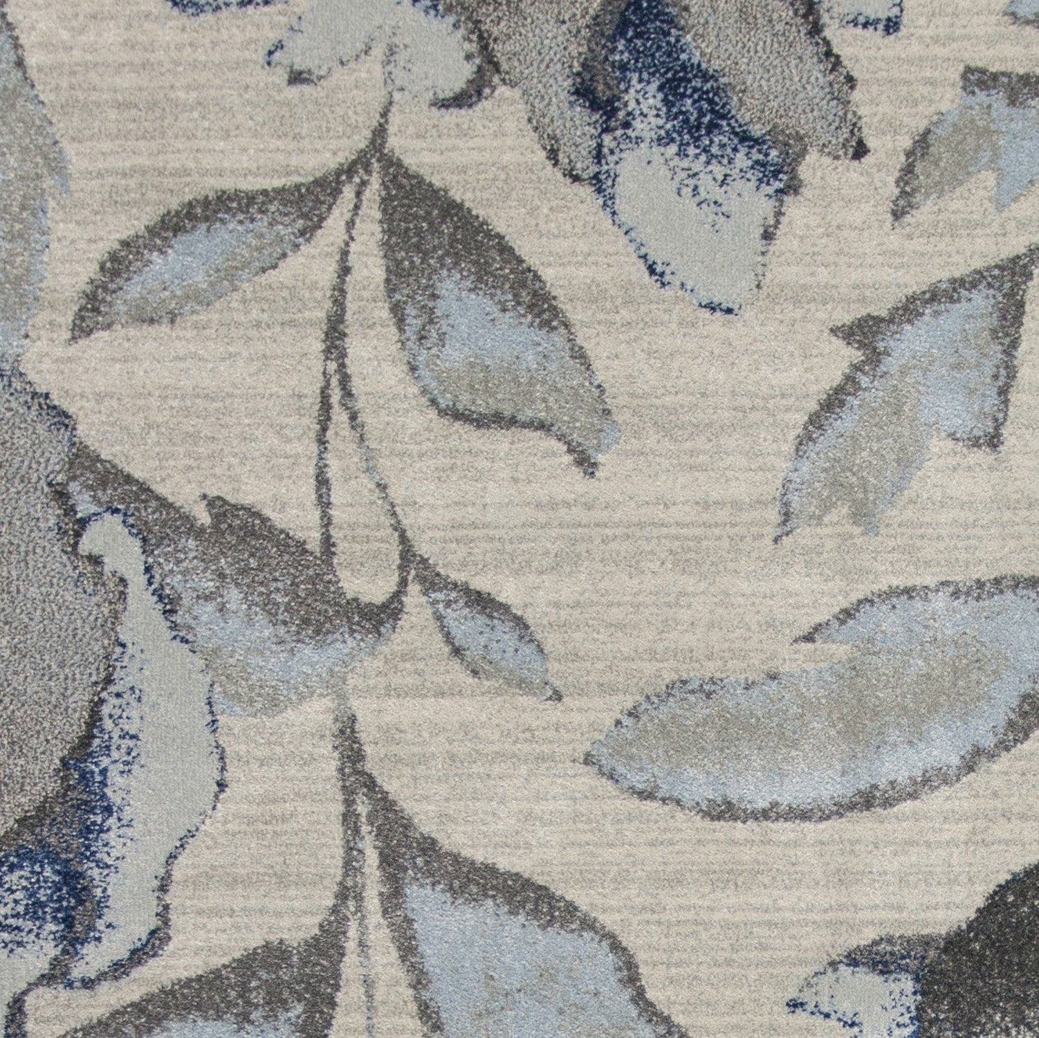 5' X 8' Ivory Blue And Gray Floral Vines Area Rug - Home Decor